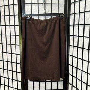 Vintage Nina Leonard, Lightweight Knit Skirt, Brown, SZ: XL
